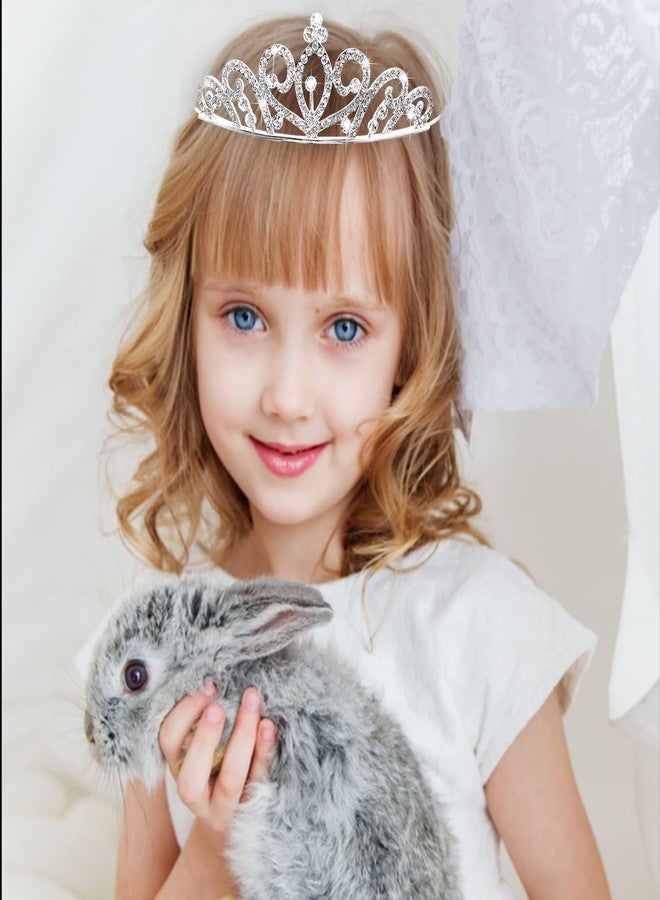 Siutaga 6 Pieces Princess Crowns for Little Girls Rhinestone Queen Crowns Bouquets Bling Tiara Headband Silver Hair Jewelry Accessories for Women Senior Birthday Wedding Prom Bridal Valentine Party Decor - Image 5